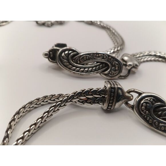 Brighton vintage silver-tone metal chain-link belt 32" extends to 36" - Picture 10 of 11